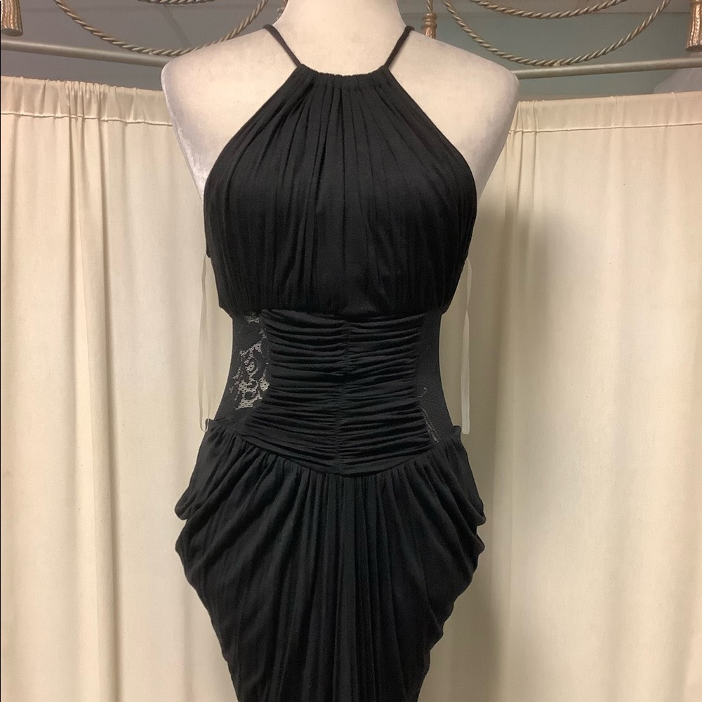 Freshine Ruched Draped Laced Mini Dress